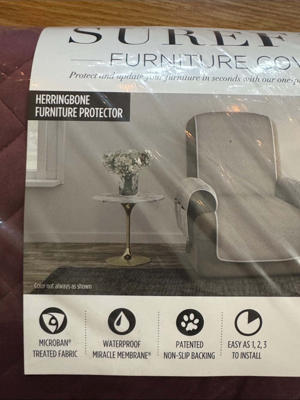 Sure Fit Herringbone Recliner Cover in Burgundy ๐
- Picture 3 of 6